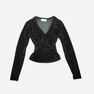 Vintage Cache Women's Black Blouse S-M